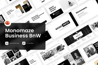 Monomaze Business BW PowerPoint Template